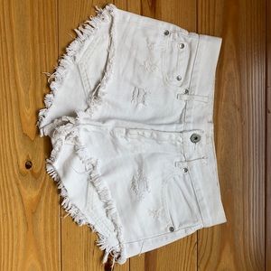 White Jean Shorts